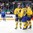 COLOGNE, GERMANY - MAY 12: Sweden's /sw16, Linus Omark #67 and Carl Soderberg #34 celebrate after a third period goal against Italy during preliminary round action at the 2017 IIHF Ice Hockey World Championship. (Photo by Andre Ringuette/HHOF-IIHF Images)

